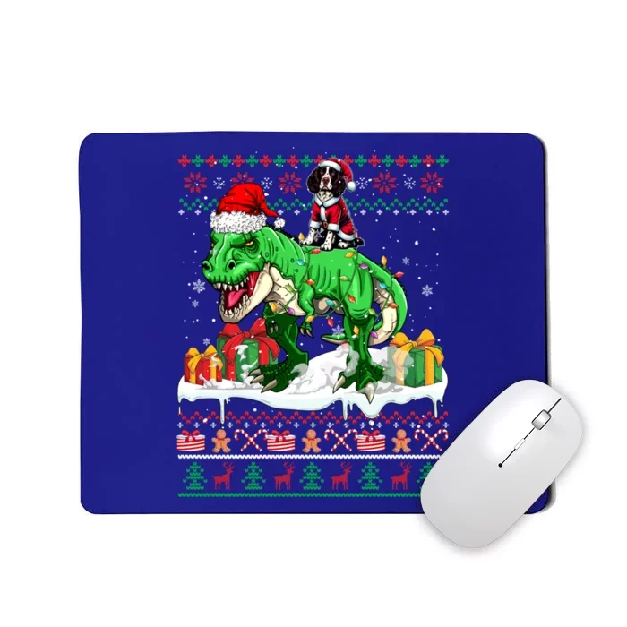 Santa English Springer Spaniel Riding Trex Xmas Gift Mousepad