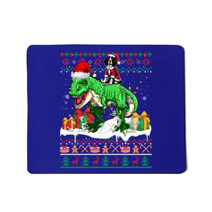 Santa English Springer Spaniel Riding Trex Xmas Gift Mousepad