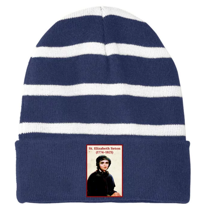 St. Elizabeth Seton Striped Beanie with Solid Band