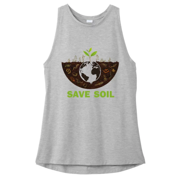 Save Earth Save Soil Movement Cute World Soil Day Ladies Tri-Blend Wicking Tank