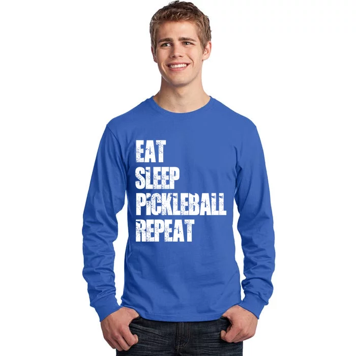 Sports Eat Sleep Pickleball Repeat Lover Gift Tall Long Sleeve T-Shirt