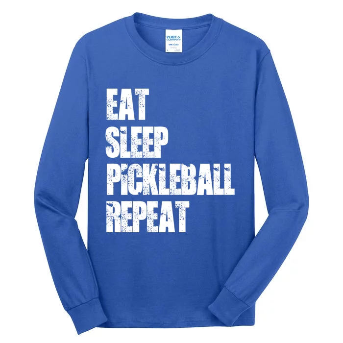 Sports Eat Sleep Pickleball Repeat Lover Gift Tall Long Sleeve T-Shirt