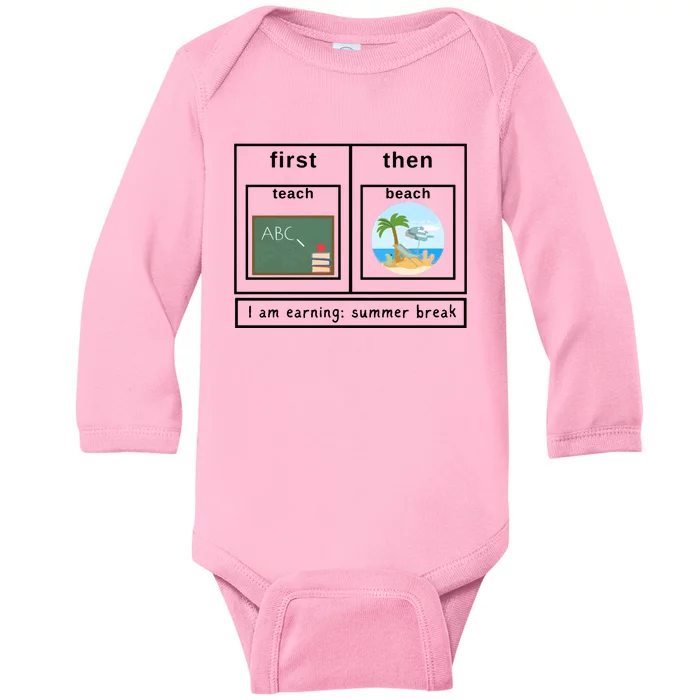 Special Education Teacher First Then Shirts Autism Teacher Baby Long Sleeve Bodysuit