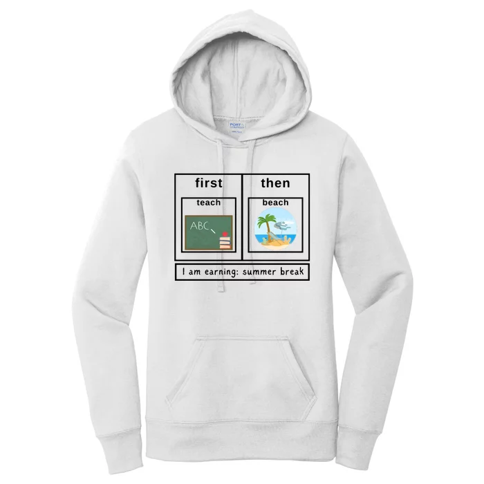 Special Education Teacher First Then Shirts Autism Teacher Women's Pullover Hoodie