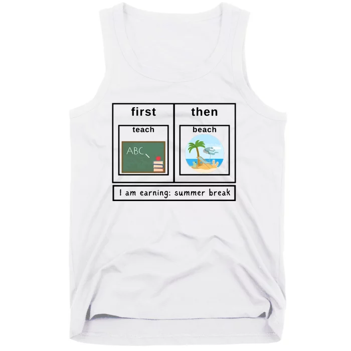 Special Education Teacher First Then Shirts Autism Teacher Tank Top