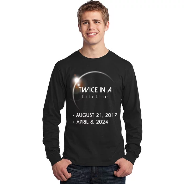 Solar Eclipse Twice In Lifetime 2024 Tall Long Sleeve T-Shirt