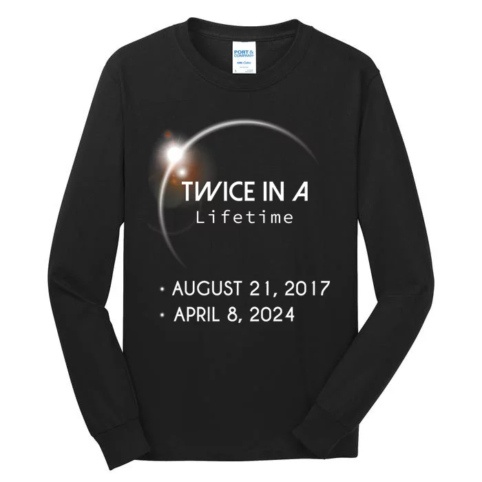 Solar Eclipse Twice In Lifetime 2024 Tall Long Sleeve T-Shirt