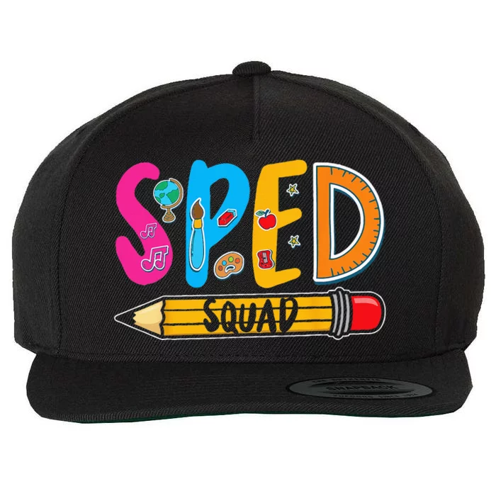 Special Education Teacher Sped Squad SPED Teacher Wool Snapback Cap