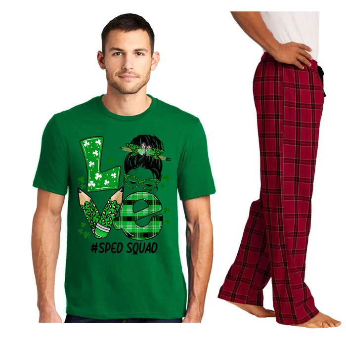 Special Education Teacher SPED Love St Patricks Day Shamrock Pajama Set