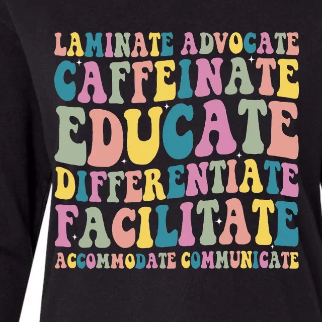 Special Education Teacher Laminate Accommodate Collaborate Womens Cotton Relaxed Long Sleeve T-Shirt