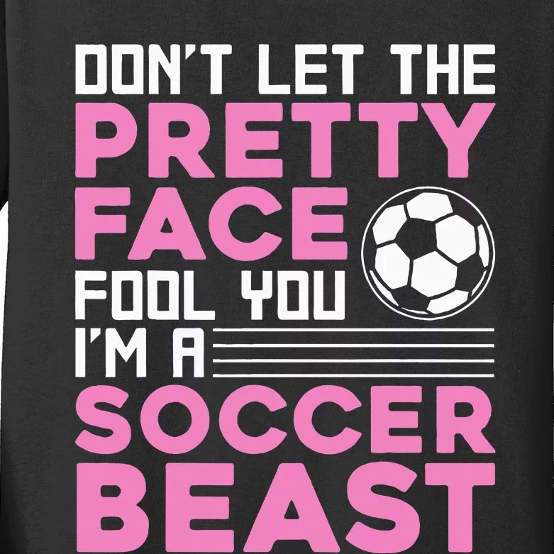 Soccer Enthusiast Trendy Sports for Female Athletes Kids Long Sleeve Shirt