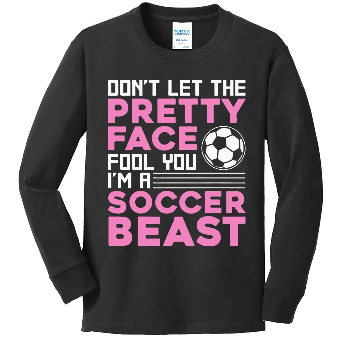 Soccer Enthusiast Trendy Sports for Female Athletes Kids Long Sleeve Shirt