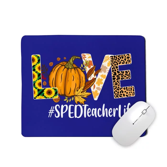 Special Education Teacher Love Fall Leopard Halloween Autumn Gift Mousepad