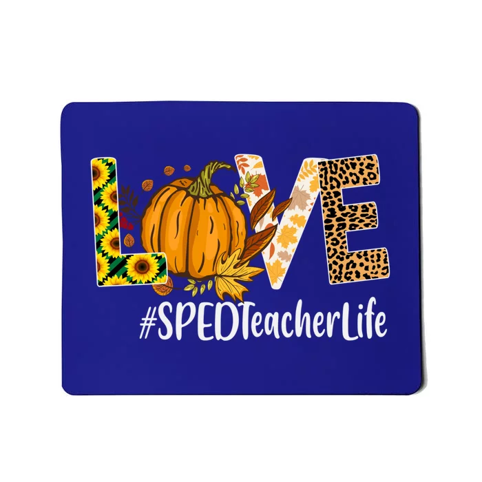 Special Education Teacher Love Fall Leopard Halloween Autumn Gift Mousepad