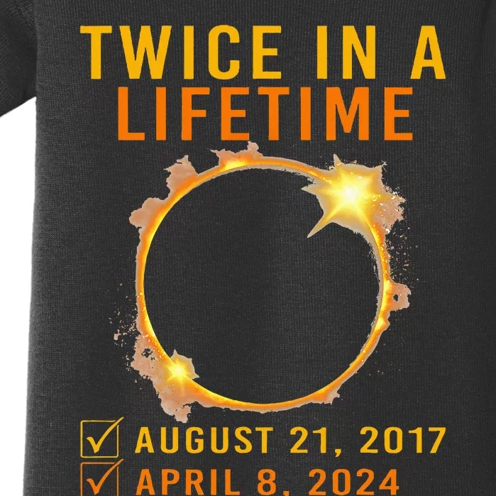 Solar Eclipse Twice In Lifetime 2024 Solar Eclipse Baby Bodysuit