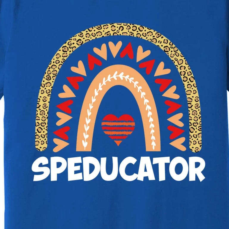 Special Ed Teacher Speducator Leopard Boho Rainbows Hearts Gift Premium T-Shirt