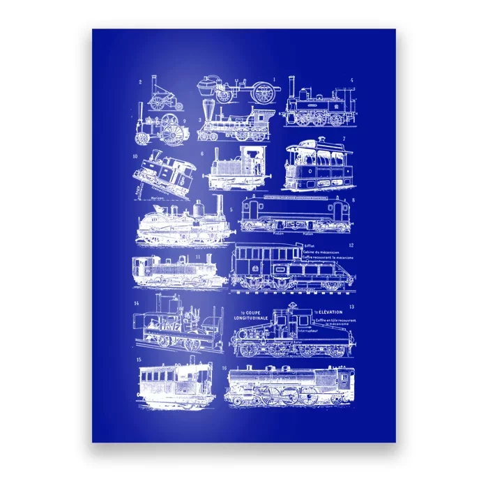 Steam Engine Train Steam Train Locomotive Vintage Chart Meaningful Gift Poster