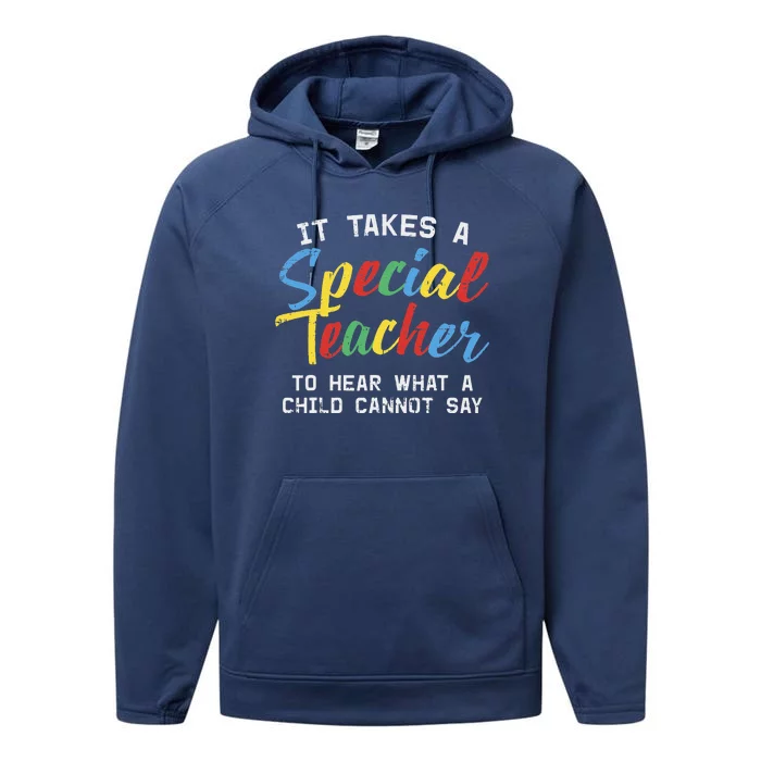 Special Education Teacher Cute Autism Awareness Gift Performance Fleece Hoodie