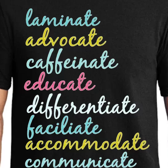 Special Education Teacher Laminate Advocate Caffeinate Pajama Set