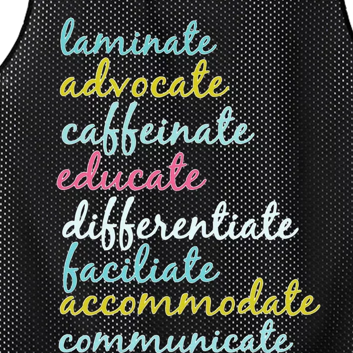 Special Education Teacher Laminate Advocate Caffeinate Mesh Reversible Basketball Jersey Tank