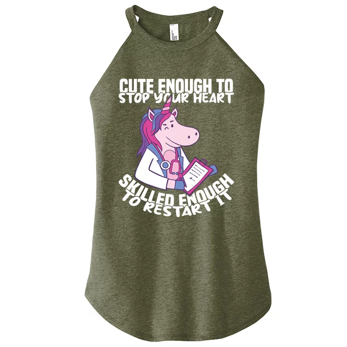 Skilled Enough To Restart Your Heart Nursing Hospital Nurse Gift Women’s Perfect Tri Rocker Tank