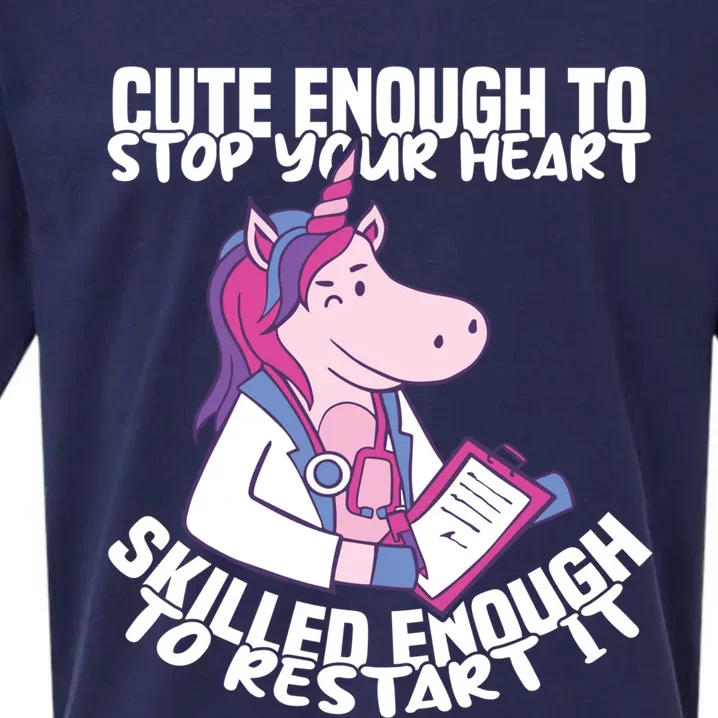 Skilled Enough To Restart Your Heart Nursing Hospital Nurse Gift Sueded Cloud Jersey T-Shirt