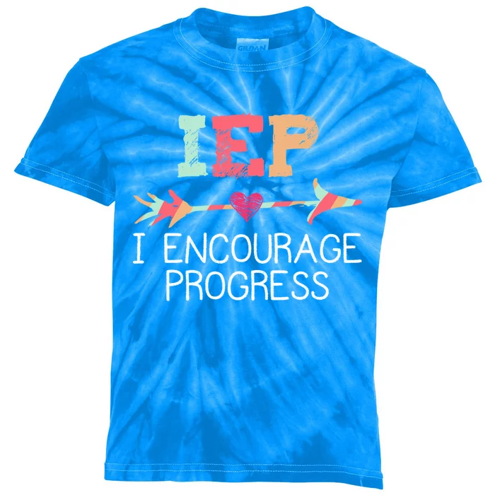 Special Education Teacher Funny Gift Iep I Encourage Progress Gift Kids Tie-Dye T-Shirt