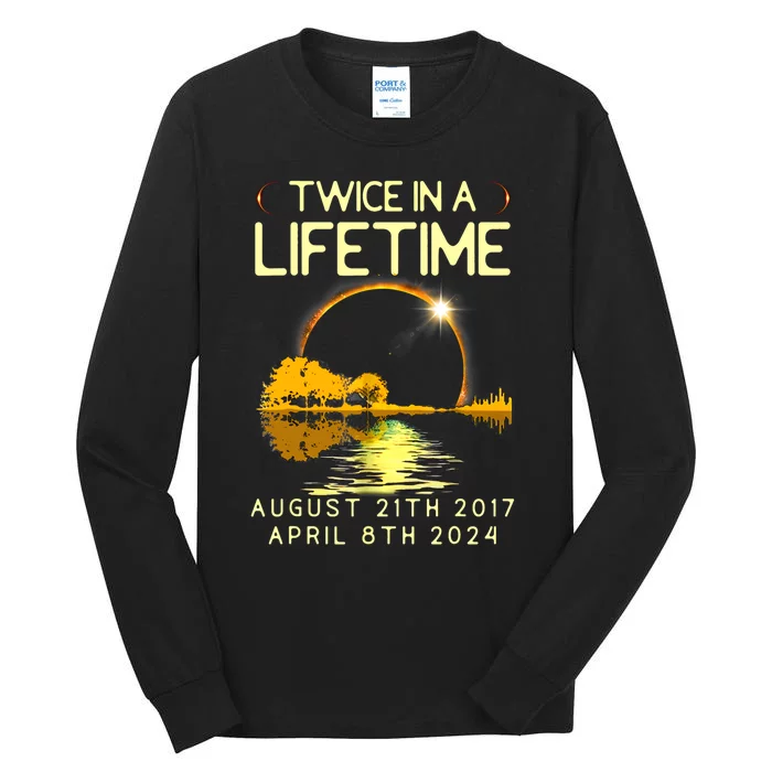 Solar Eclipse Twice In Lifetime April 08 2024 Tall Long Sleeve T-Shirt