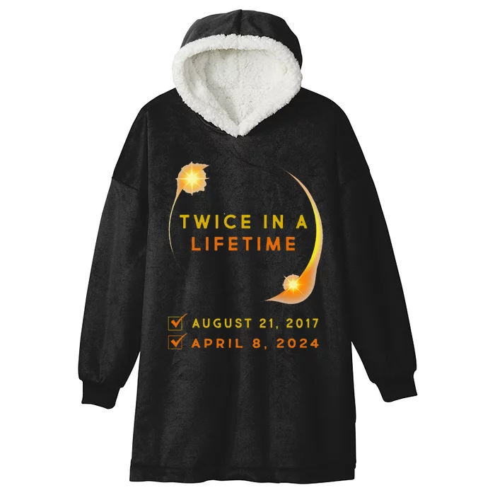 Solar Eclipse Twice In Lifetime 2024 Solar Eclipse Hooded Wearable Blanket