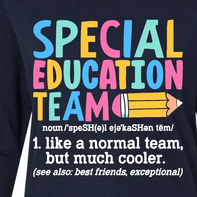 Special Education Team Definition Retro Ed Team Crew Teacher Womens Cotton Relaxed Long Sleeve T-Shirt