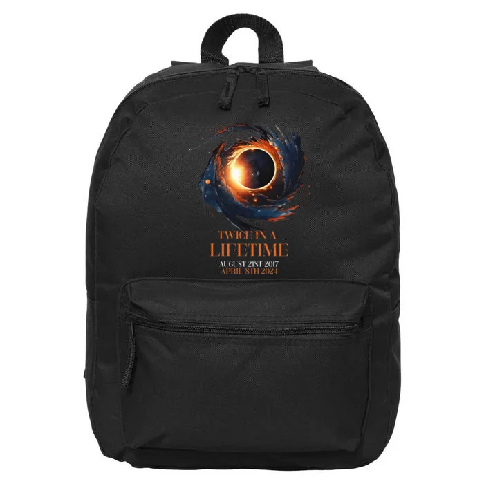 Solar Eclipse Twice In Lifetime 2024 Solar Eclipse 16 in Basic Backpack