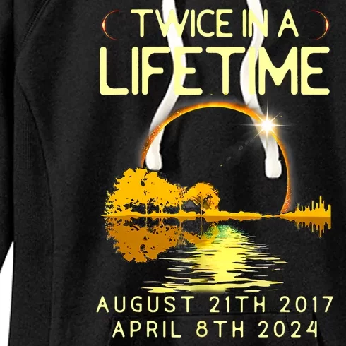 Solar Eclipse Twice In Lifetime April 08 2024 Women's Fleece Hoodie