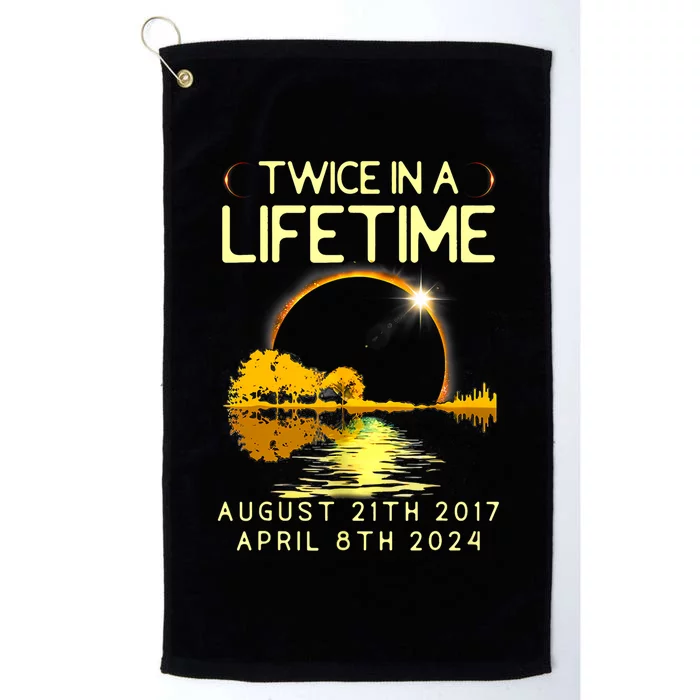 Solar Eclipse Twice In Lifetime April 08 2024 Platinum Collection Golf Towel