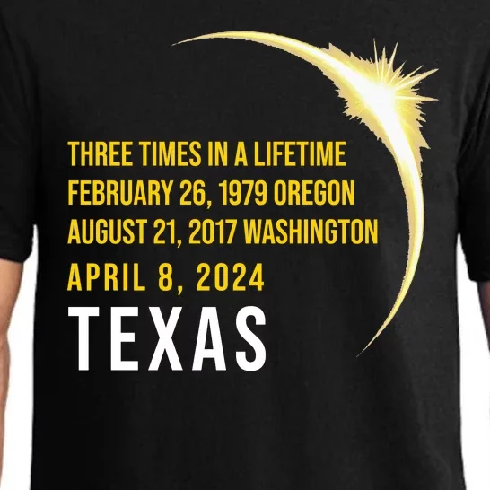 Solar Eclipse Three Times In A Lifetime 2024 Texas Pajama Set