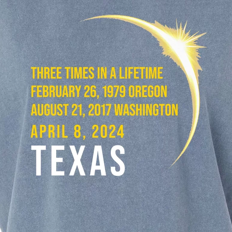 Solar Eclipse Three Times In A Lifetime 2024 Texas Garment-Dyed Women's Muscle Tee