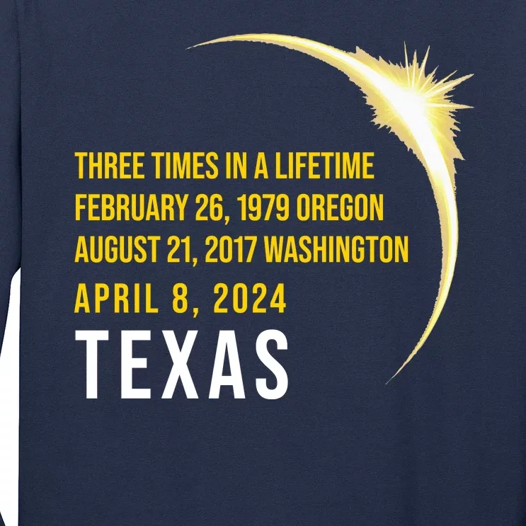 Solar Eclipse Three Times In A Lifetime 2024 Texas Long Sleeve Shirt