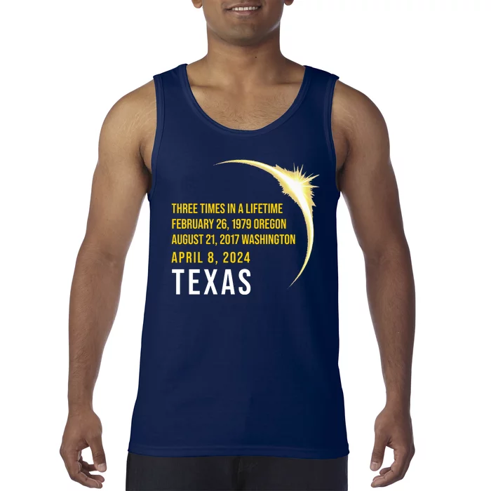 Solar Eclipse Three Times In A Lifetime 2024 Texas Tank Top