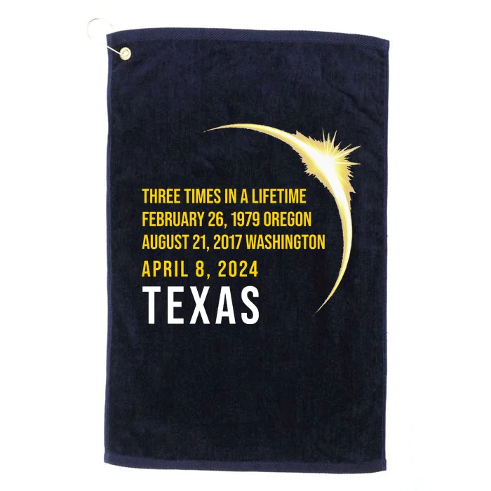 Solar Eclipse Three Times In A Lifetime 2024 Texas Platinum Collection Golf Towel