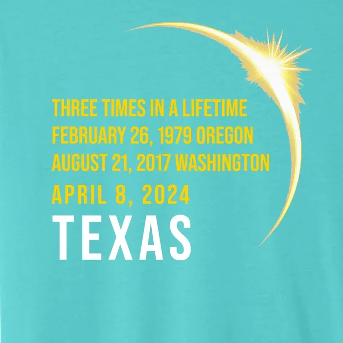 Solar Eclipse Three Times In A Lifetime 2024 Texas ChromaSoft Performance T-Shirt