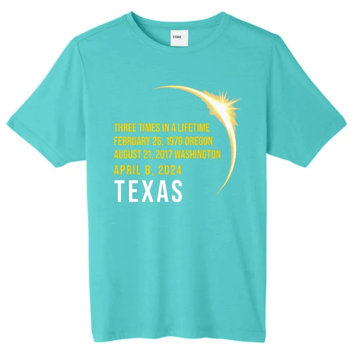 Solar Eclipse Three Times In A Lifetime 2024 Texas ChromaSoft Performance T-Shirt