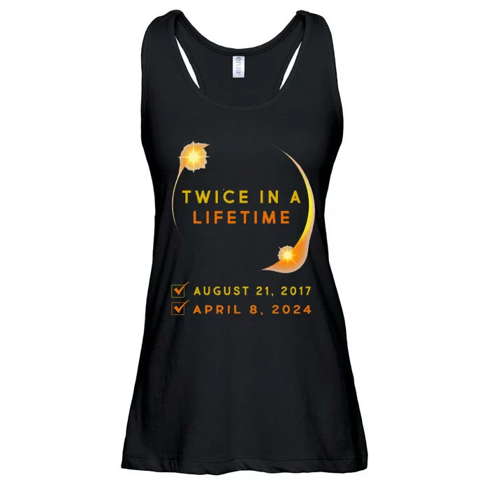 Solar Eclipse Twice In Lifetime 2024 Solar Eclipse Ladies Essential Flowy Tank