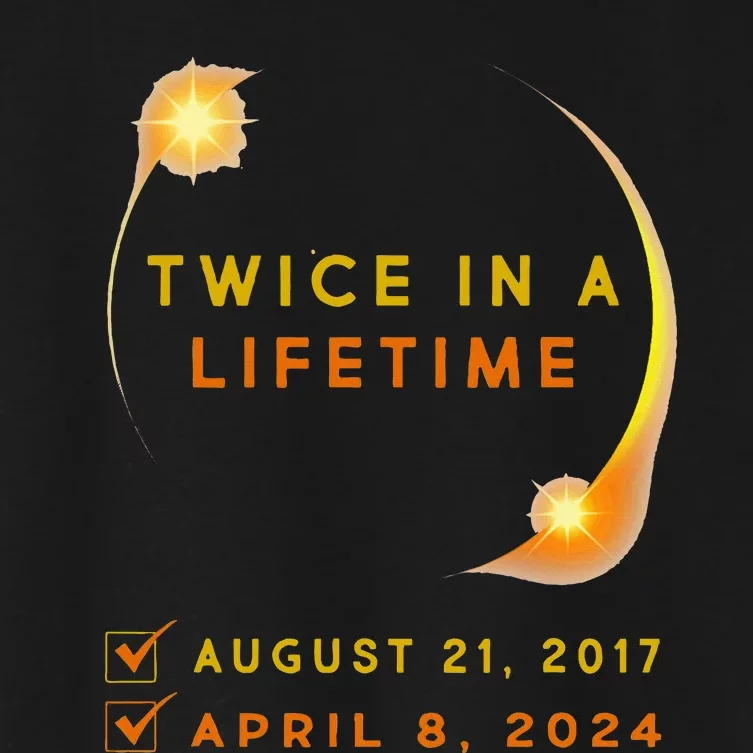 Solar Eclipse Twice In Lifetime 2024 Solar Eclipse Women's Crop Top Tee