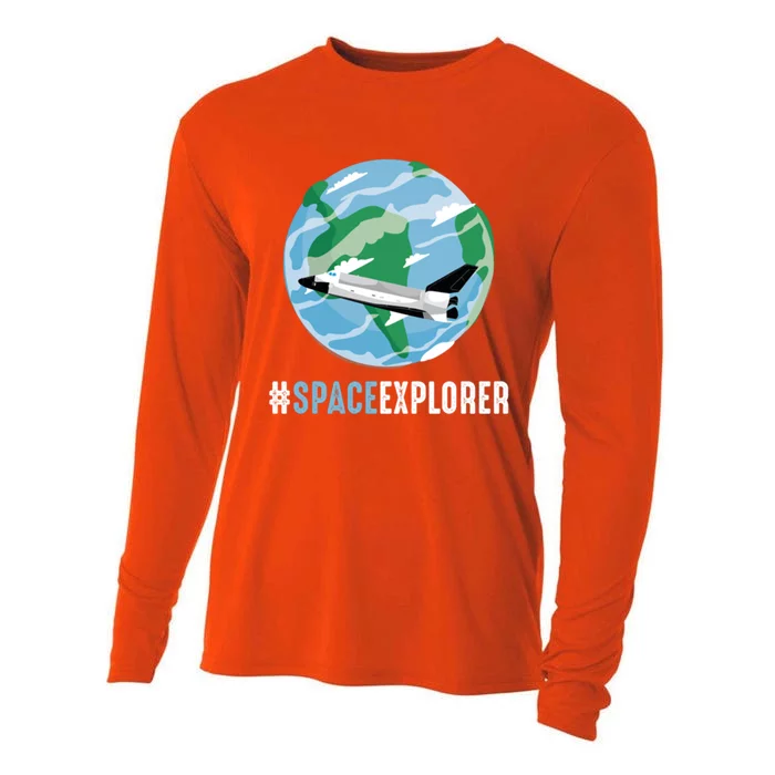 Space Explorer To The Moon Astronaut Gift Cooling Performance Long Sleeve Crew