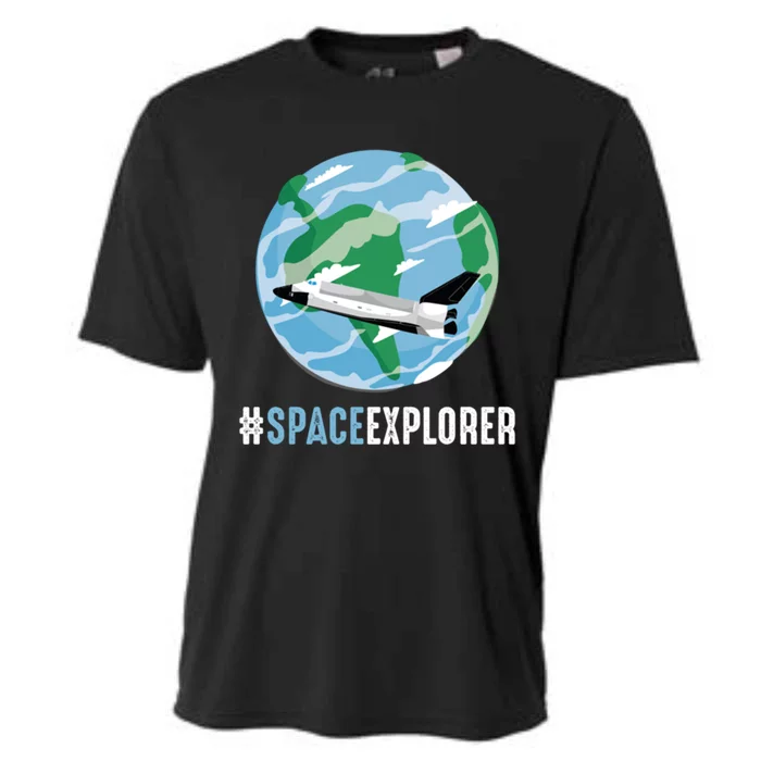 Space Explorer To The Moon Astronaut Gift Cooling Performance Crew T-Shirt