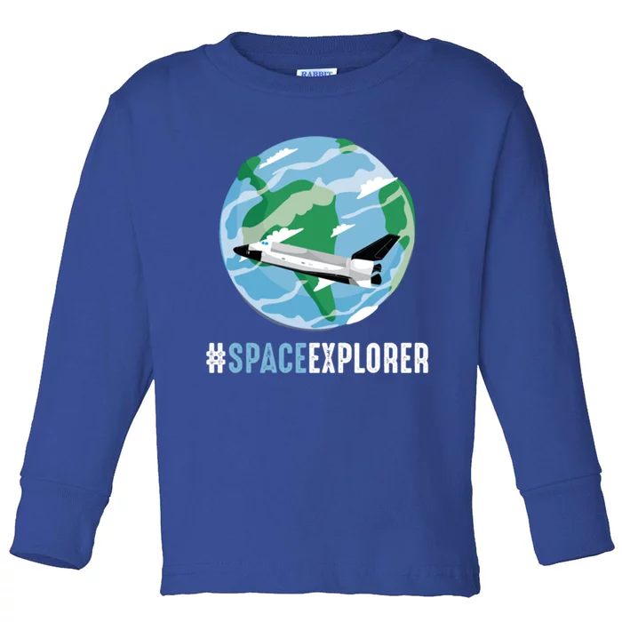 Space Explorer To The Moon Astronaut Gift Toddler Long Sleeve Shirt