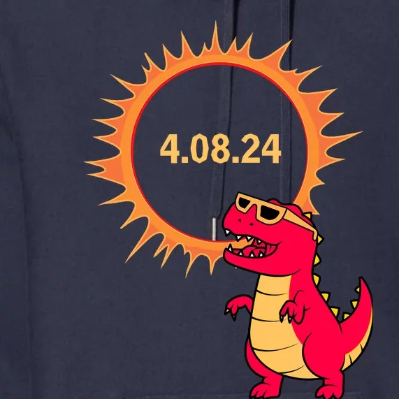 Solar Eclipse T Rex Dinosaur Solar Eclipse Glasses 2024 Premium Hoodie