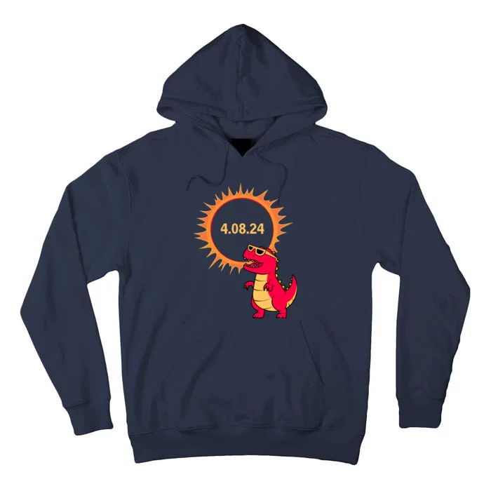 Solar Eclipse T Rex Dinosaur Solar Eclipse Glasses 2024 Tall Hoodie