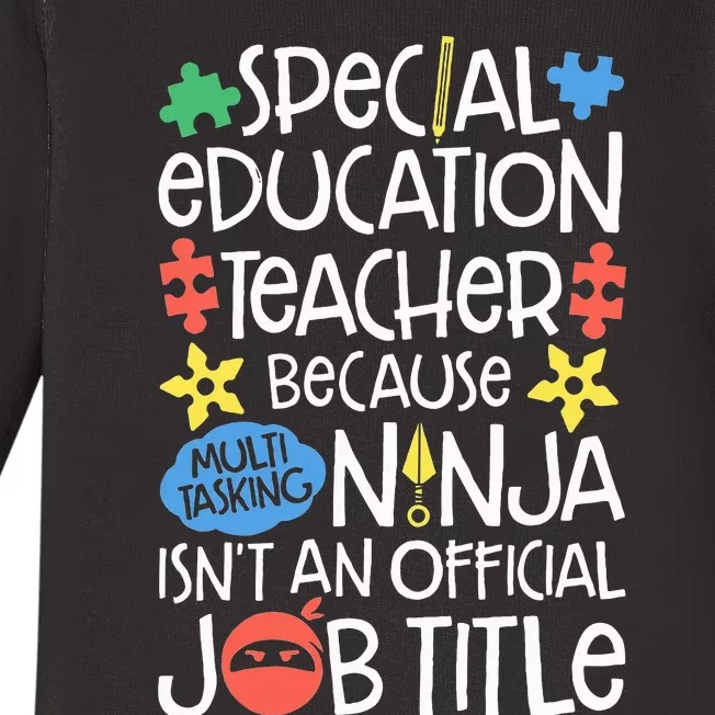 Special Education Teacher Ninja SPED Job Baby Long Sleeve Bodysuit