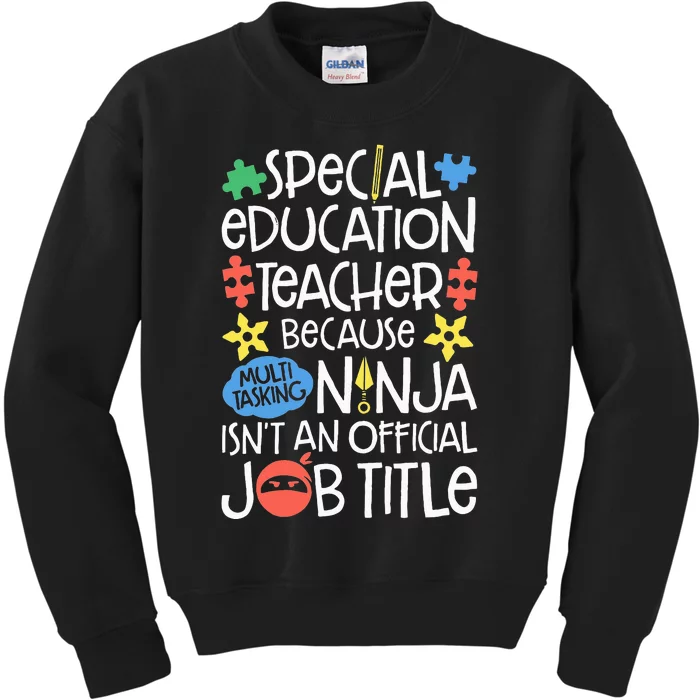 Special Education Teacher Ninja SPED Job Kids Sweatshirt