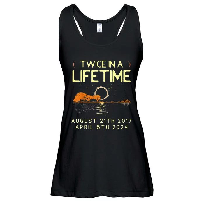 Solar Eclipse Twice In Lifetime April 08 2024 Ladies Essential Flowy Tank